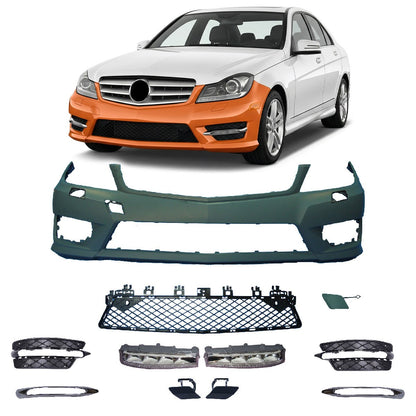 Sport Frontstoßstange mit LED Tagfahrlicht & SRA passend für Mercedes C-Klasse W204 2007-2015