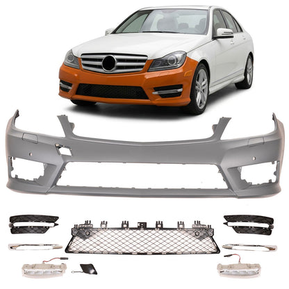 Frontstoßstange mit LED Tagfahrlicht passend für Mercedes C-Klasse W204 C204 S204 2007-2015
