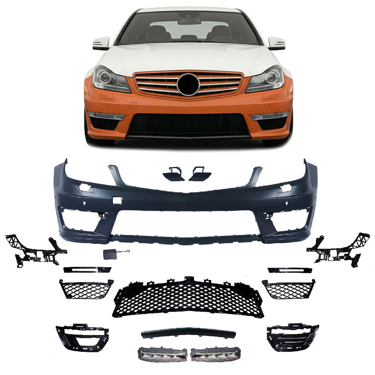 Frontstoßstange LED Tagfahrlicht PDC SRA passend für Mercedes C-Klasse W204 07-15