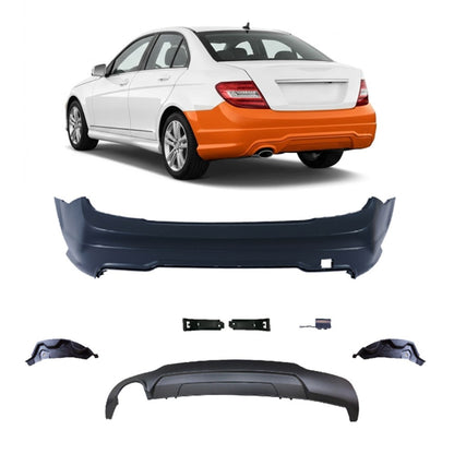 Heckstoßstange und Diffusor passend für Mercedes C-Klasse W204 C204 2007-2015