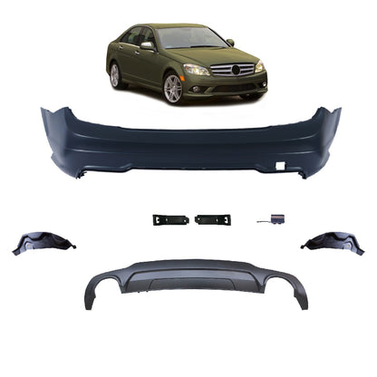 Heckstoßstange Sport mit Diffusor passend für Mercedes C-Klasse W204 2007-2015