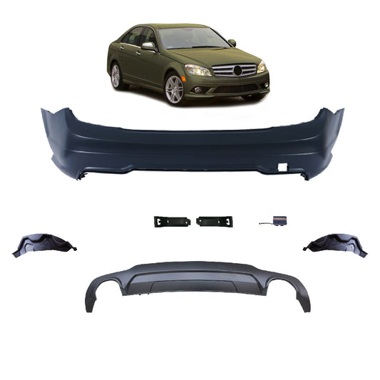 Heckstoßstange Sport mit Diffusor passend für Mercedes C-Klasse W204 2007-2015