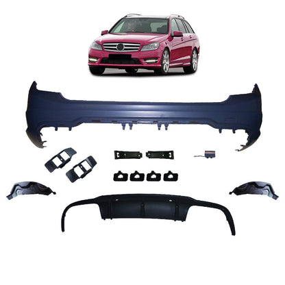 Heckstoßstange mit Diffusor & PDC passend für Mercedes C-Klasse S204 Kombi 07-15