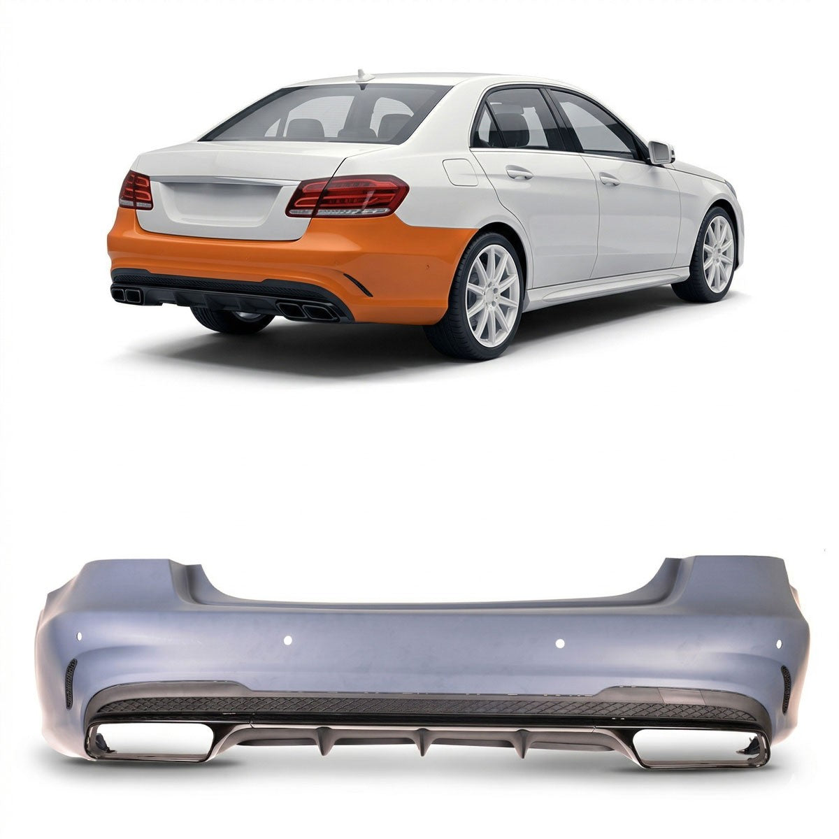 Heckstoßstange mit PDC passend für Mercedes E-Klasse W212 Limousine 2013-2016