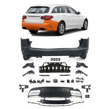Heckstoßstange mit PDC Diffusor passend für Mercedes C-Klasse S205 T-Modell 2015-2021