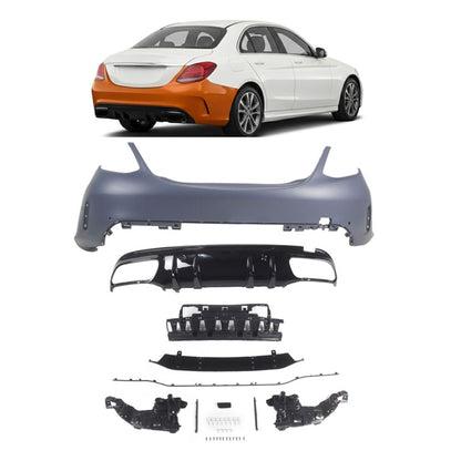 Heckstoßstange mit PDC und Diffusor passend für Mercedes C-Klasse W205 2015-2021