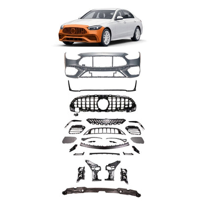 Frontstoßstange & Hochglanz Schwarz Grill passend für Mercedes C-Klasse W206 2021-2024