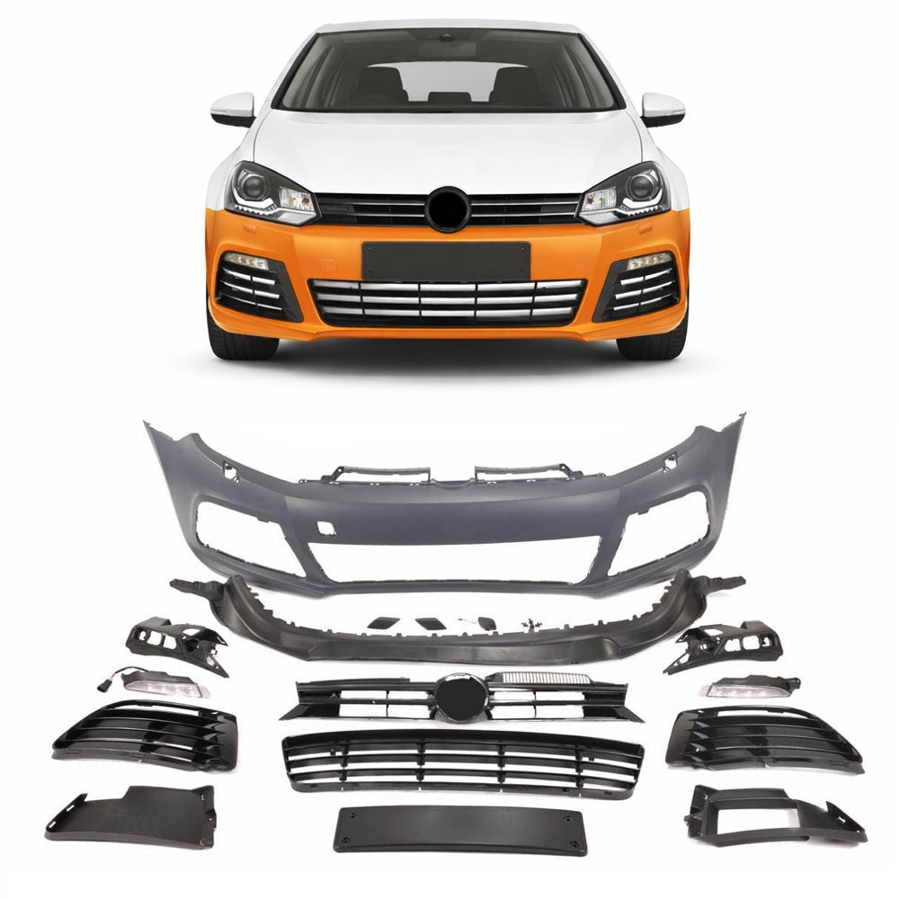 Frontstoßstange mit SRA & LED Tagfahrlicht passend für VW Golf 6 2008-2014