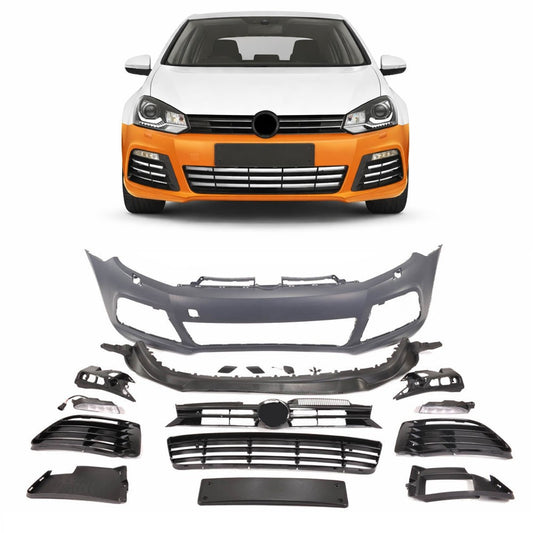 Frontstoßstange mit SRA & LED Tagfahrlicht passend für VW Golf 6 2008-2014