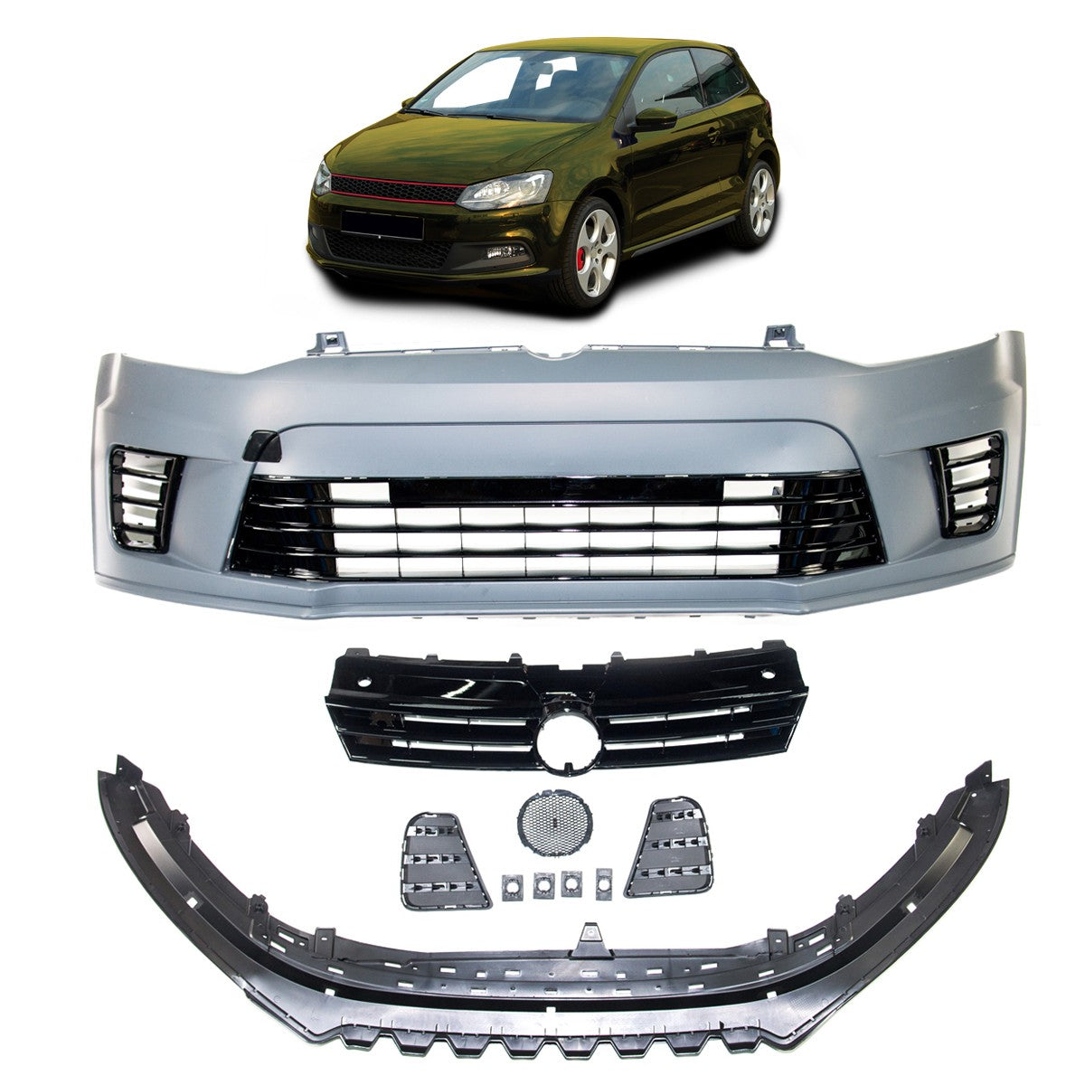 Frontstoßstange mit Grill passend für VW Polo V (6R, 6C) 2009-2017