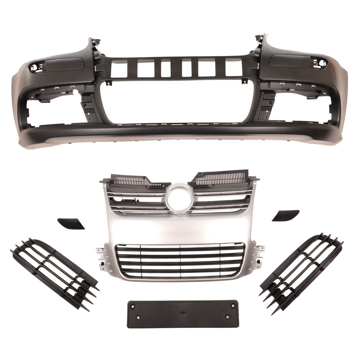 Frontstoßstange mit verchromtem Grill & SRA passend für VW Golf 5 2003-2009