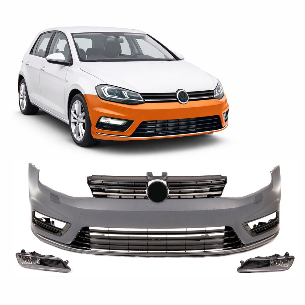 Frontstoßstange mit SRA & Nebelscheinwerfern passend für VW Golf 7 2012-2017