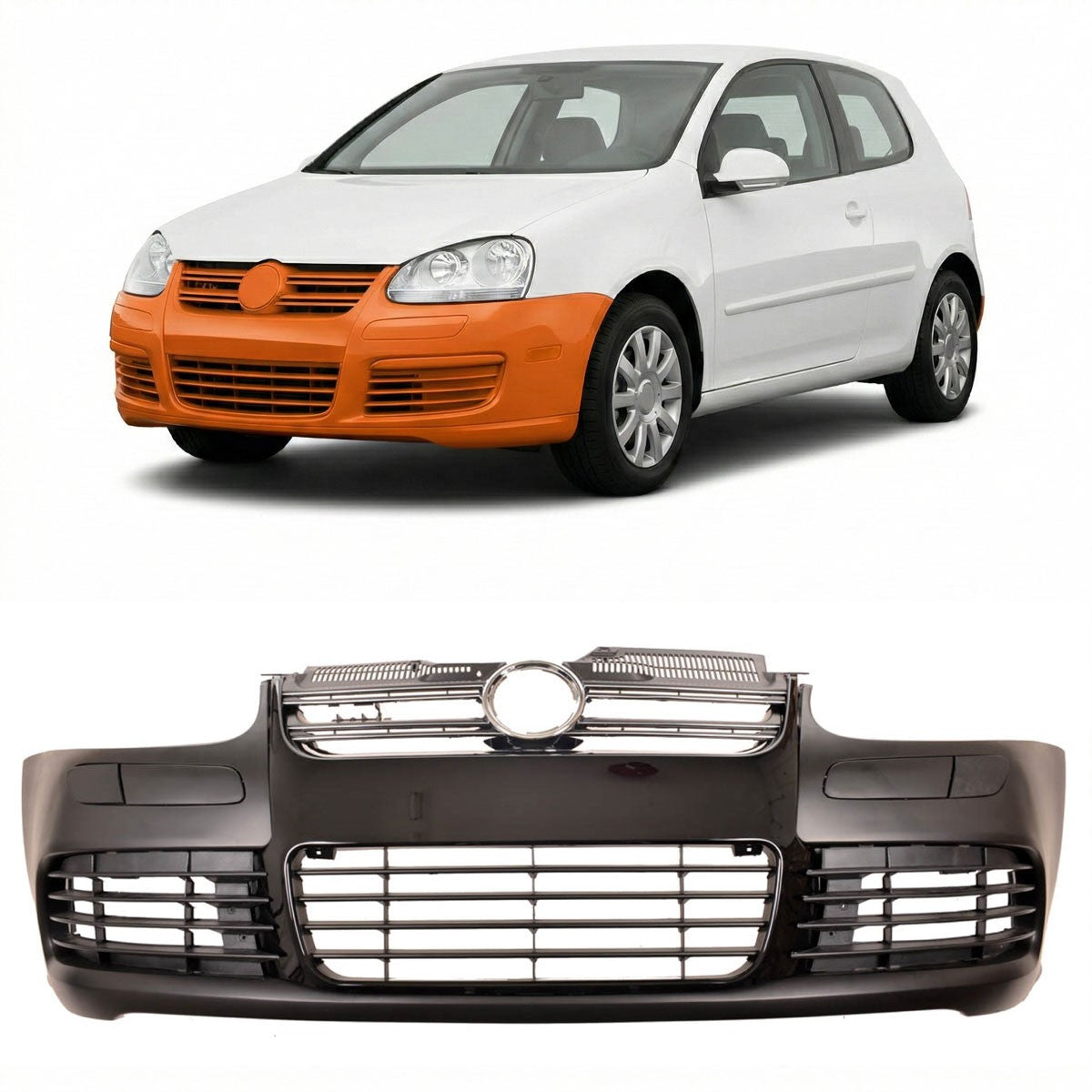 Frontstoßstange Schwarz mit SRA passend für VW Golf 5 2003-2009 Standard