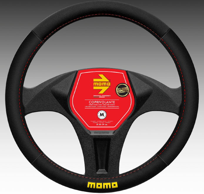 MOMO Lenkradhülle SWC EASY MICROF. BLK-RED Größe: M