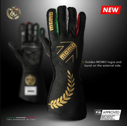 60 Jahre MOMO Corsa Pro Rennfahrerhandschuhe Größe 8