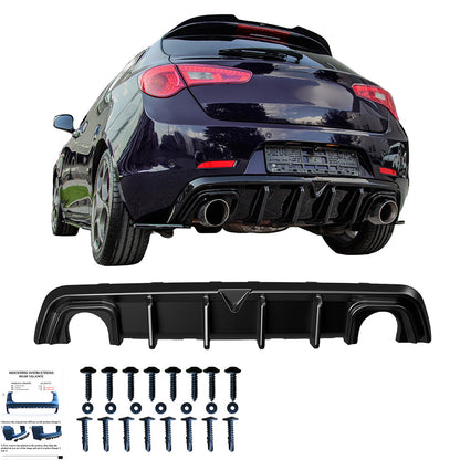 Heckdiffusor passend für Alfa Romeo Giulietta 2010-2020 v2 Hochglanz Schwarz