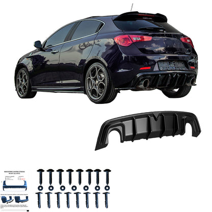 Heckdiffusor passend für Alfa Romeo Giulietta 2010-2020 v2 Hochglanz Schwarz