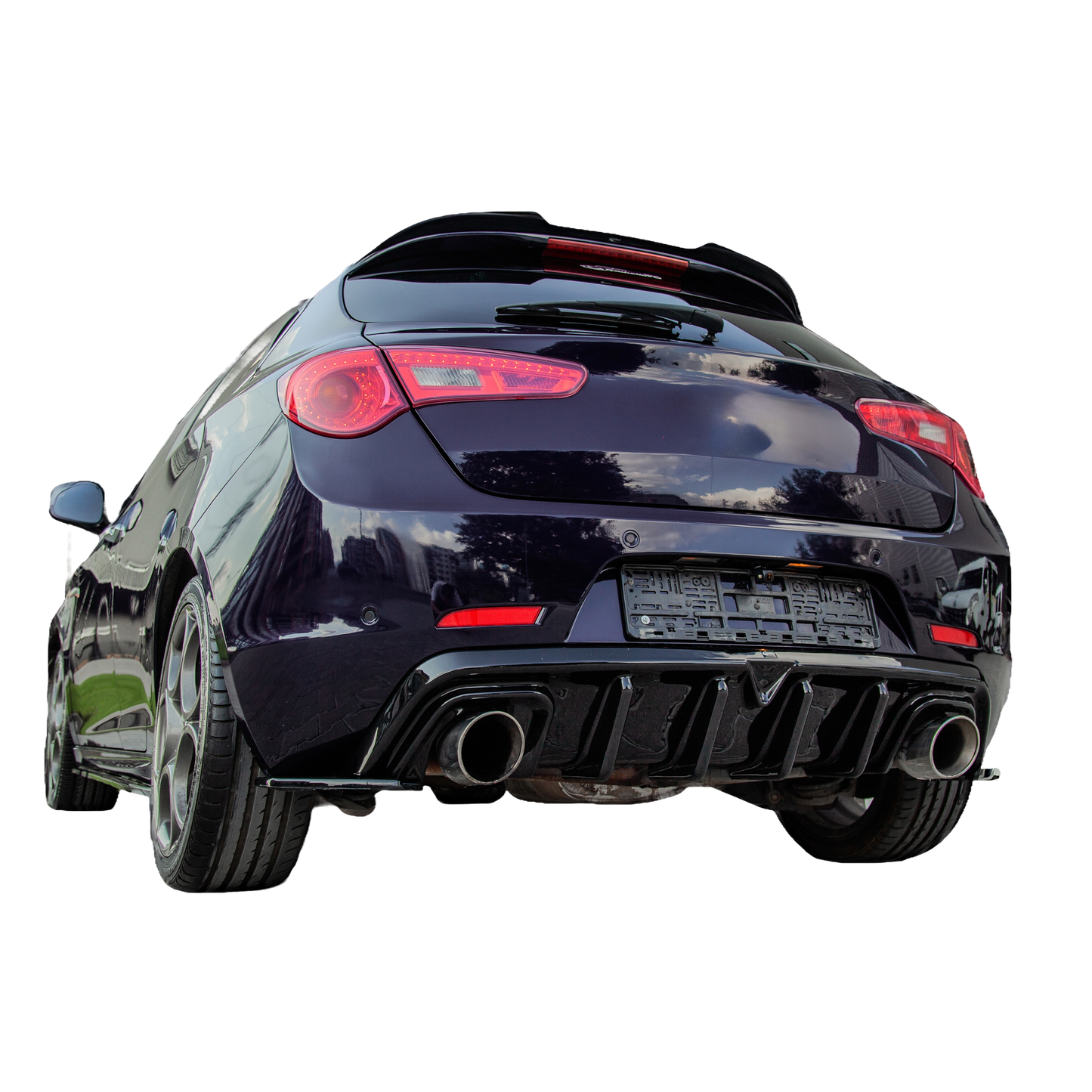 Heckdiffusor passend für Alfa Romeo Giulietta 2010-2020 v2 Hochglanz Schwarz