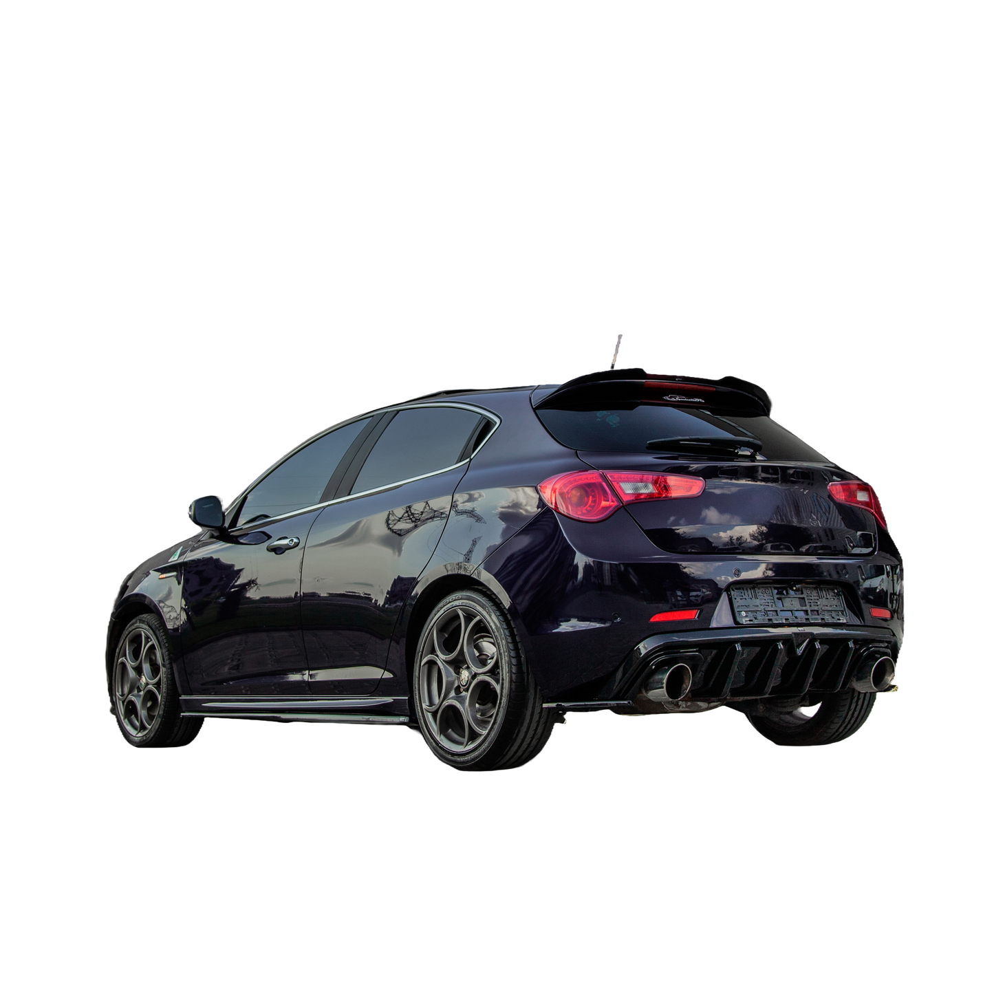 Heckdiffusor passend für Alfa Romeo Giulietta 2010-2020 v2 Hochglanz Schwarz