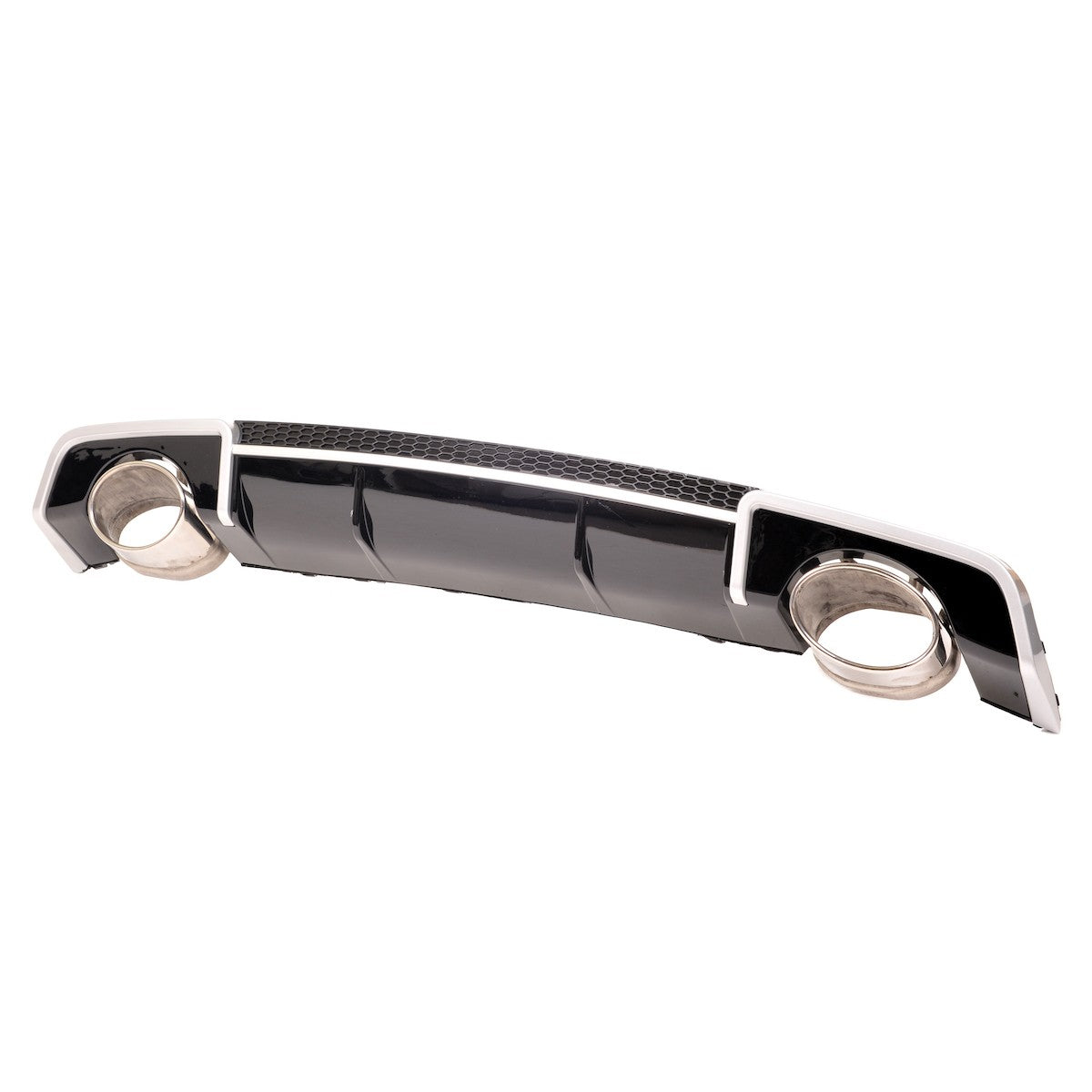 Heckstoßstange Diffusor Silber & Hochglanz Schwarz passend für Audi A3 8V Limousine 2013-2015