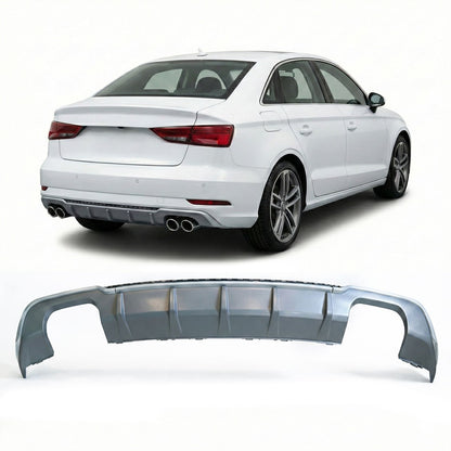 Heckstoßstange Diffusor Silbergrau passend für Audi A3 8V Limousine 2017-2021