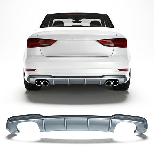Heckstoßstange Diffusor Silbergrau passend für Audi A3 8V Limousine Facelift 2017-2021