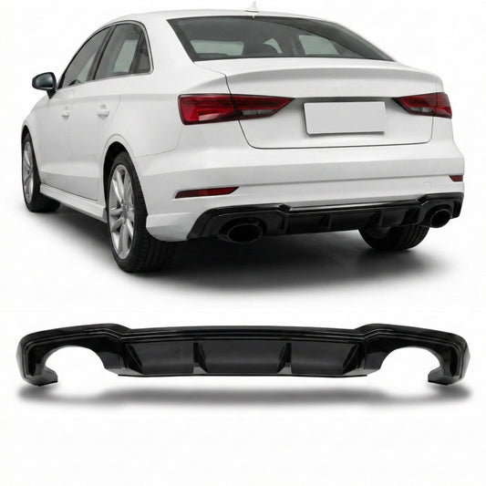 Heckstoßstange Diffusor Hochglanz Schwarz passend für Audi A3 8V Limousine 2017-2021