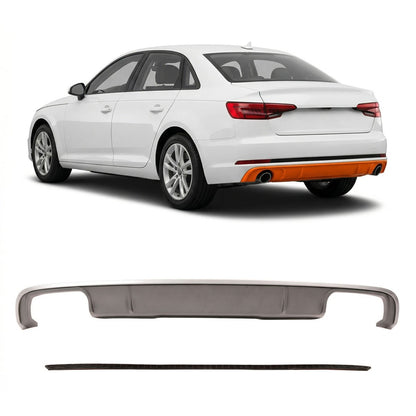 Heckdiffusor Silbergrau passend für Audi A4 B9 8W 2015-2019