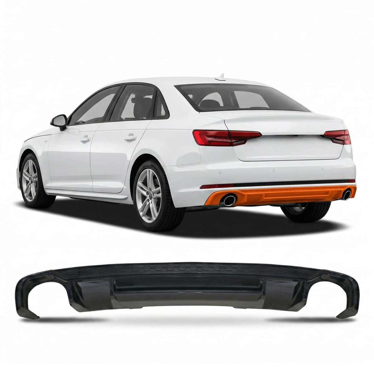 Heckdiffusor Hochglanz Schwarz passend für Audi A4 B9 8W 2015-2019