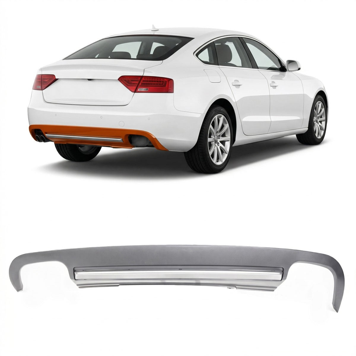 Heckdiffusor Silbergrau passend für Audi A5 8T Sportback 2009-2012