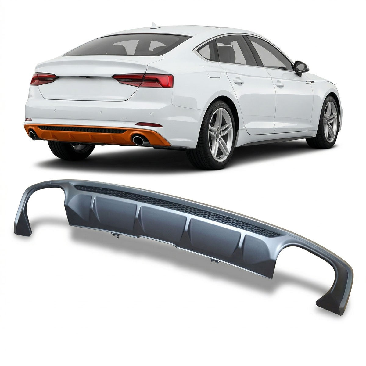 Heckdiffusor Silbergrau passend für Audi A5 F5 2016-2020