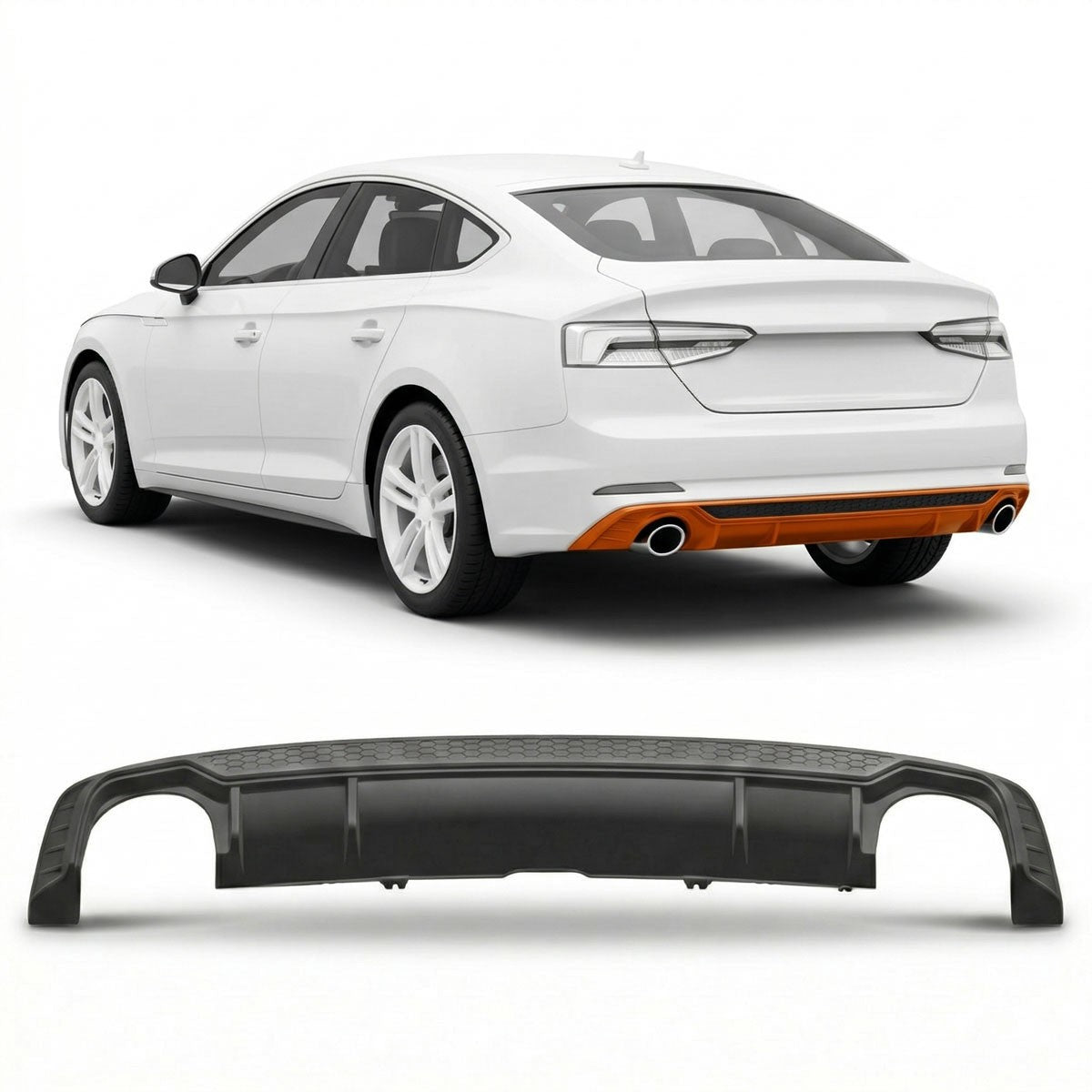 Heckdiffusor Hochglanz Schwarz passend für Audi A5 F5 2016-2020