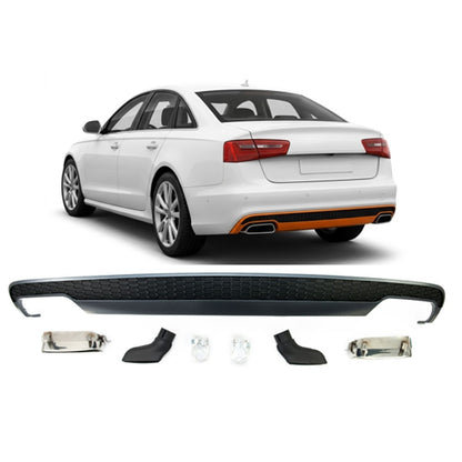 Heckdiffusor Silbergrau passend für Audi A6 C7 4G 2011-2014