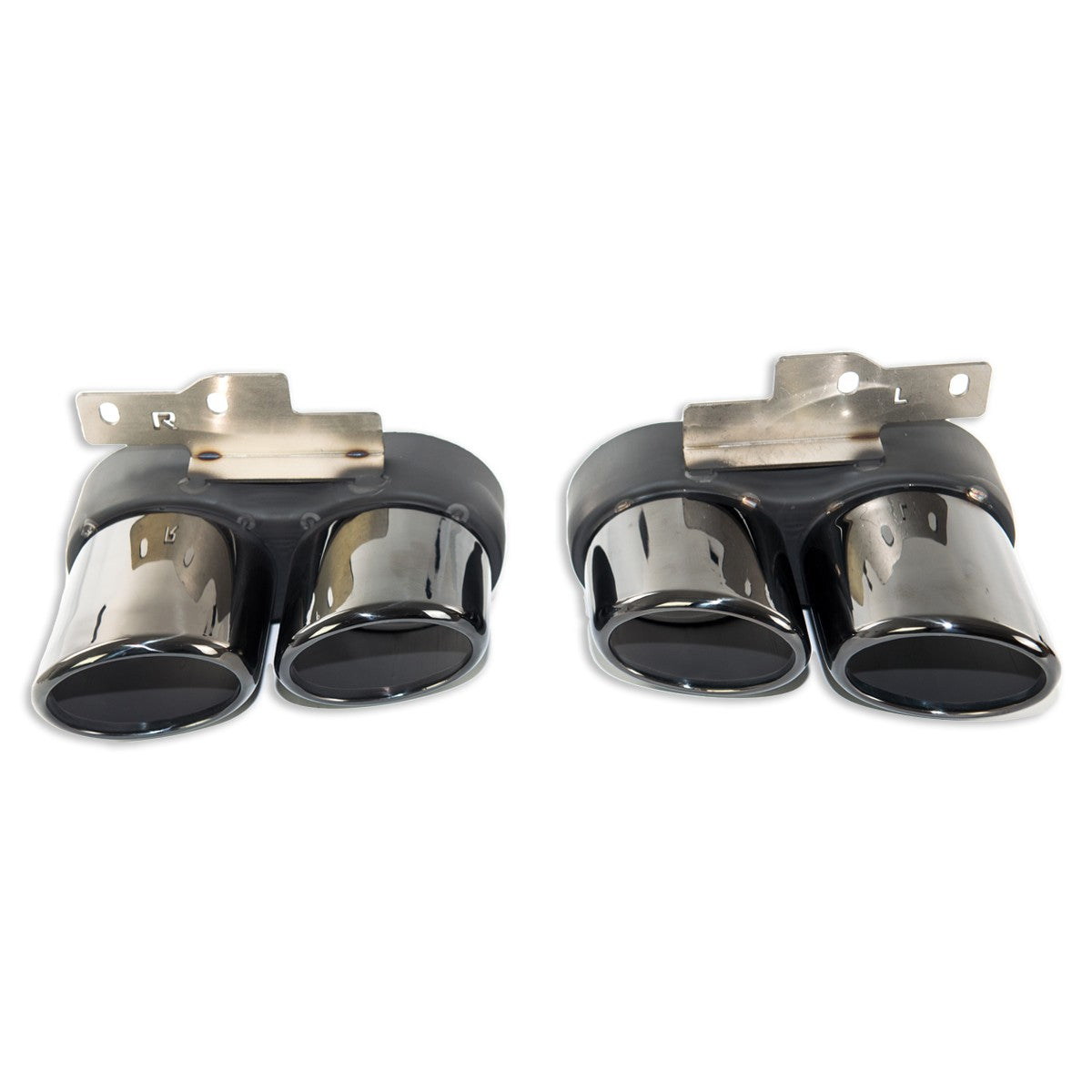 Heckdiffusor Schwarz + Schwarze Auspuffendrohre passend für Audi A6 C8 2018-2024