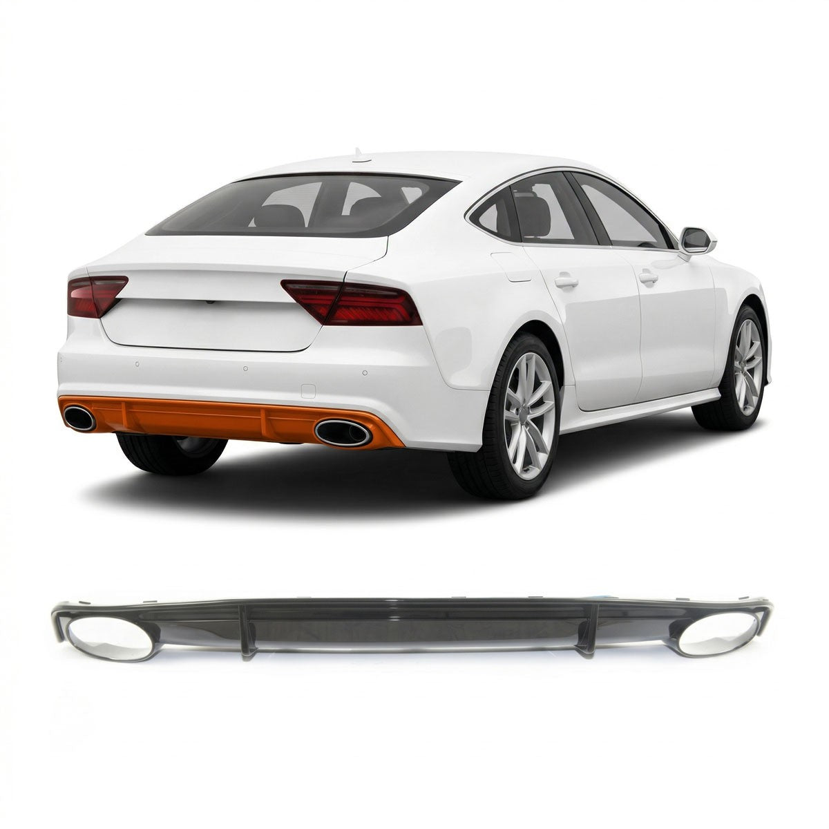 Sport Heckdiffusor mit Endrohren passend für Audi A7 4G Sportback 2016-2018