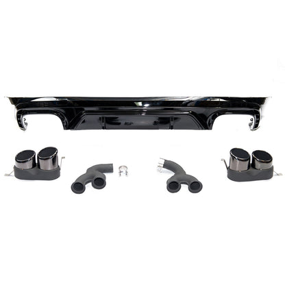 Heckstoßstange Diffusor & schwarze Auspuffendrohre passend für Audi Q5 FY 2017-2024