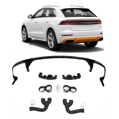 Heckdiffusor mit schwarzen Endrohren passend für Audi Q8 (4M) 2019-2023