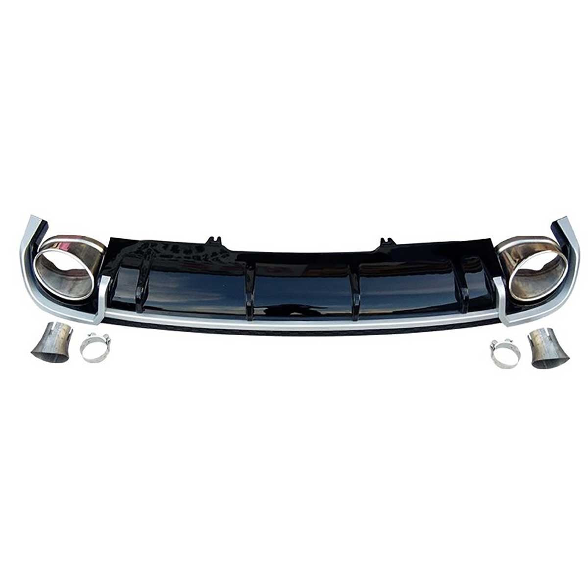 Heckdiffusor Silber Hochglanz Schwarz passend für Audi A4 B9 8W 2015-2019