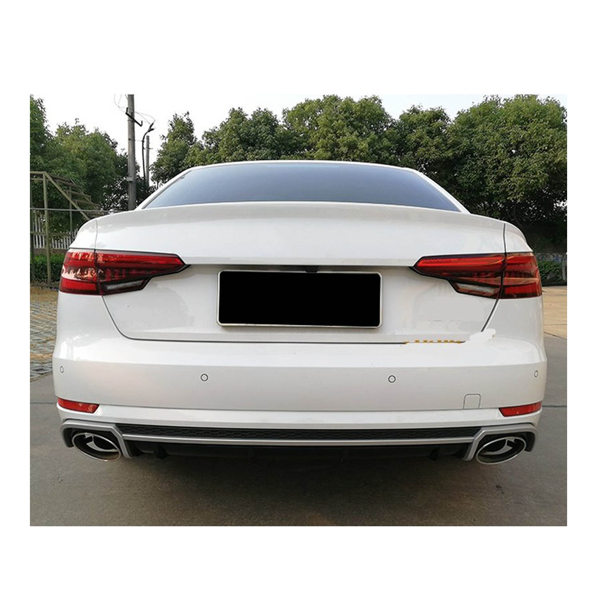 Heckdiffusor Silber Hochglanz Schwarz passend für Audi A4 B9 8W 2015-2019