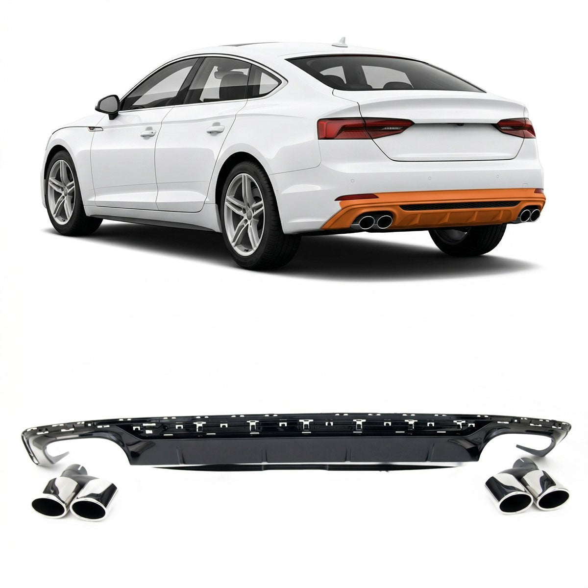 Heckspoiler Diffusor passend für Audi A5 (F5) Pre-Facelift 2016-2020