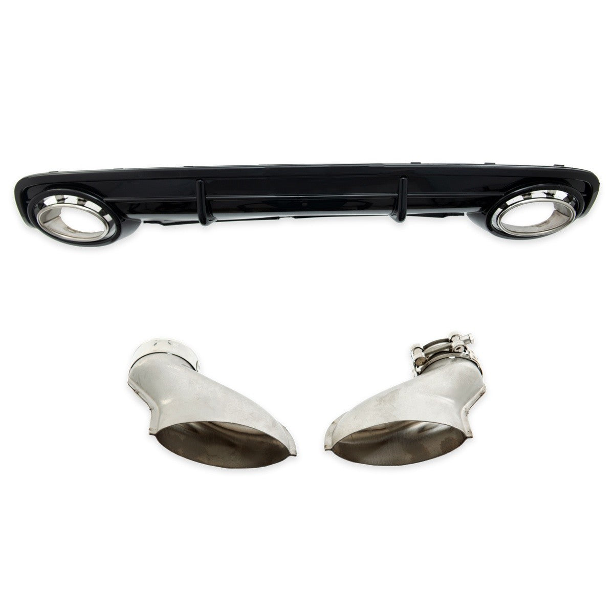 Heckdiffusor Silber Hochglanz Schwarz passend für Audi A6 C6 4F 2004-2008