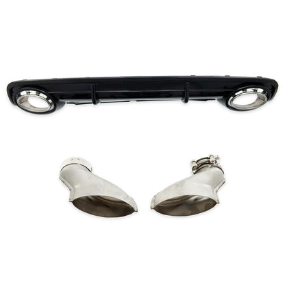 Heckdiffusor Silber Hochglanz Schwarz passend für Audi A6 C6 4F 2004-2008