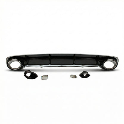 Heckstoßstange Diffusor Hochglanz Silber passend für Audi A6 C7 4G 2011-2015