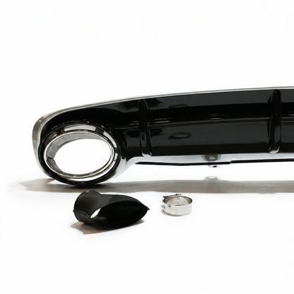 Heckstoßstange Diffusor Hochglanz Silber passend für Audi A6 C7 4G 2011-2015