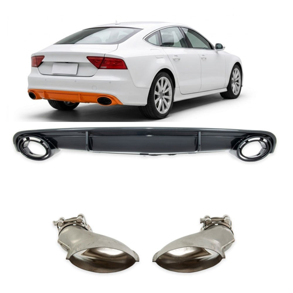 Heckstoßstange Diffusor Carbon-Optik passend für Audi A7 4G Sportback 2011-2014