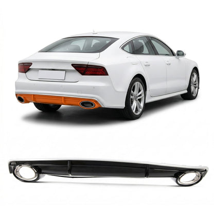Heckstoßstange Diffusor Hochglanz Schwarz passend für Audi A7 (4G) Sportback 2015-2017