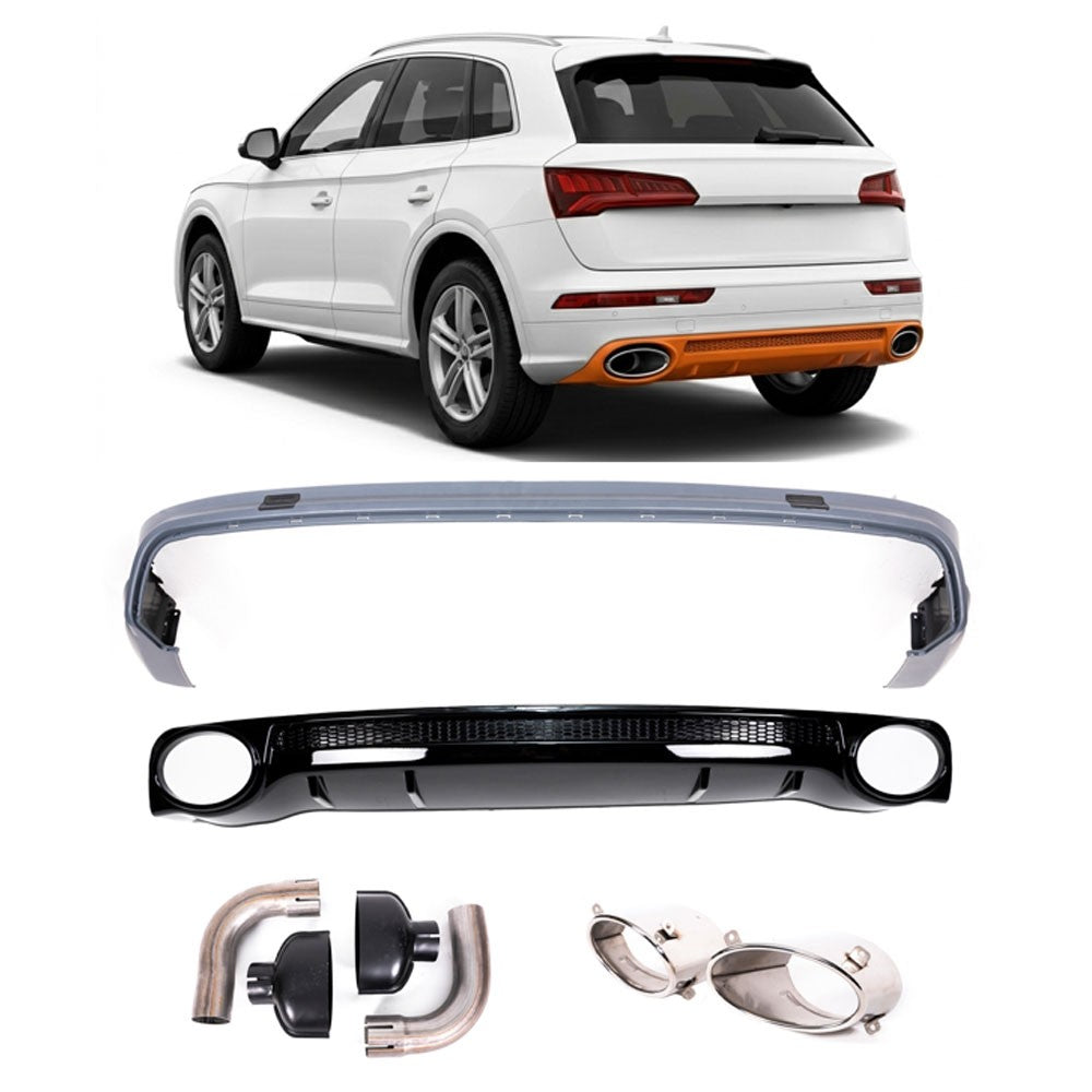 Heckstoßstange Diffusor mit Endrohren passend für Audi Q5 FY 2017-2024