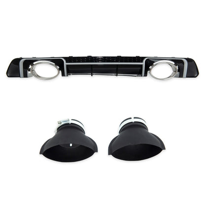 Heckstoßstange Diffusor Silber & Hochglanz Schwarz passend für Audi TT FV 8S 2014-2018