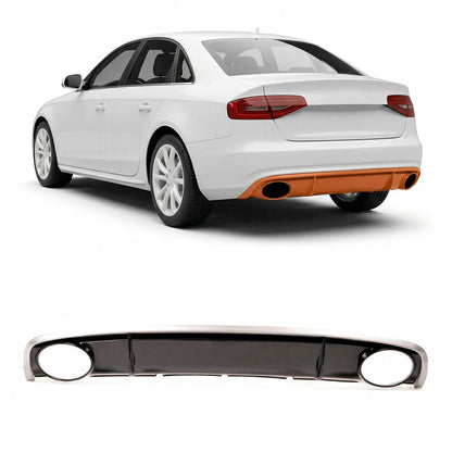 Heckdiffusor Silber Hochglanz Schwarz passend für Audi A4 B8 8K 2011-2015