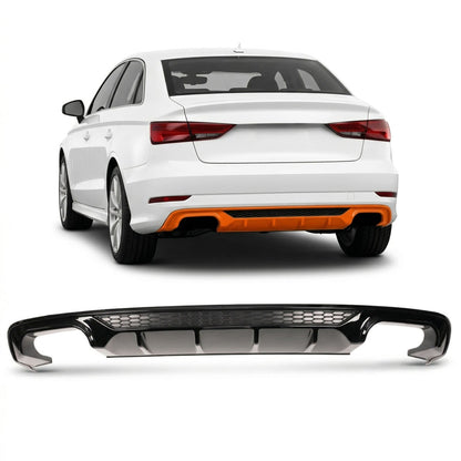 Heckstoßstange Diffusor Hochglanz Schwarz passend für Audi A3 8V Limousine 2016-2019
